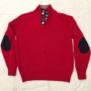 Tommy Hilfiger boy 12/14 quarter zip sweater red